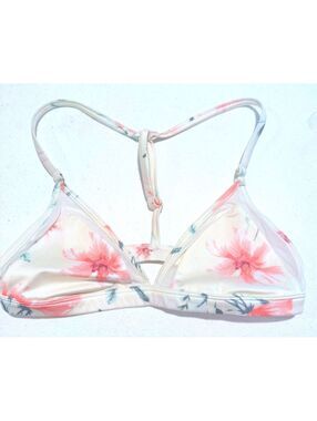 Victoria's Secret Pink Unlined White Floral Print Bralette Size Small